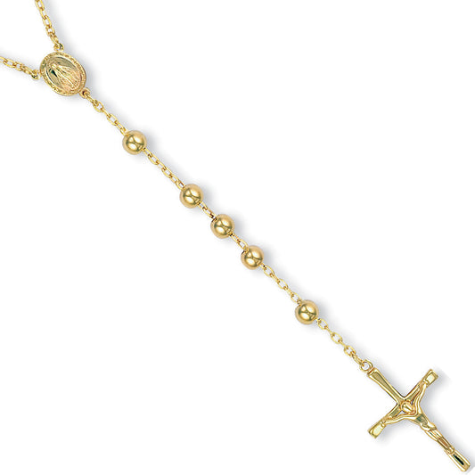 Yellow Gold Rosarery Beads 28" (71cm)