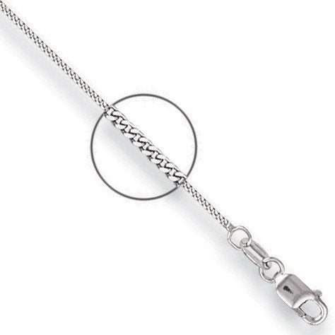 18ct White Gold 1.0mm Traditional Classic Curb Chain