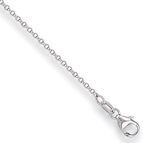 18ct White Gold 1.2mm D/c Belcher Chain