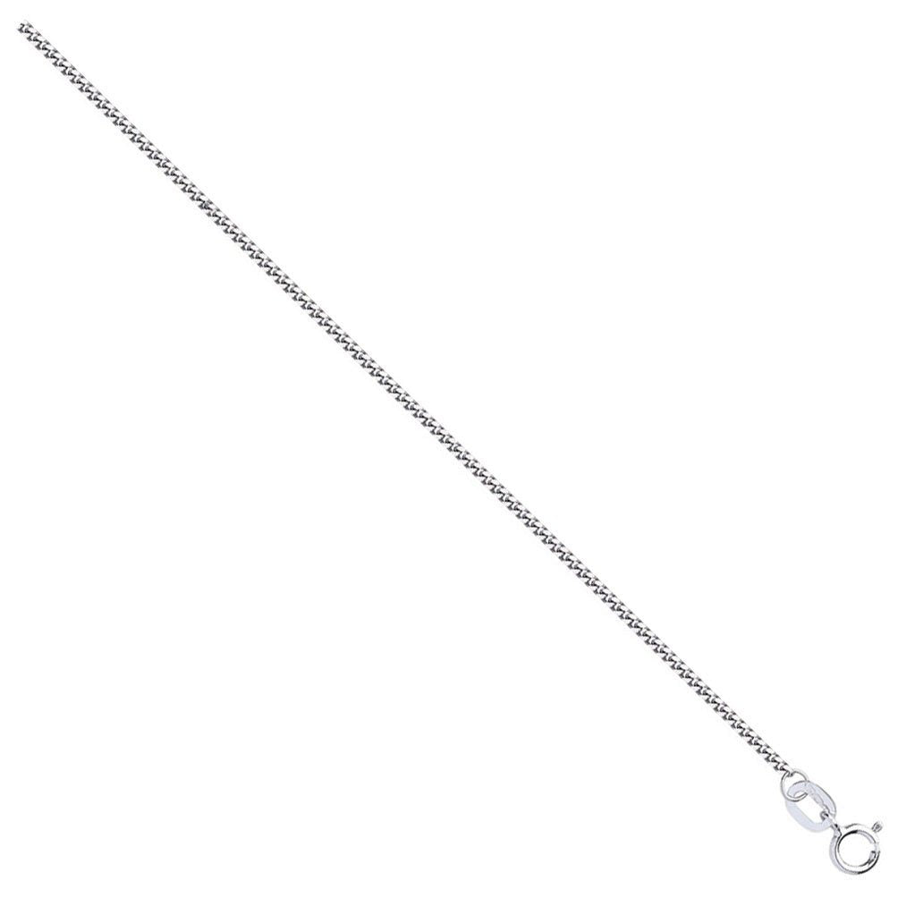 White Gold 1.2mm Traditional Classic Curb Chain