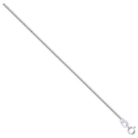 White Gold 1.2mm Traditional Classic Curb Chain