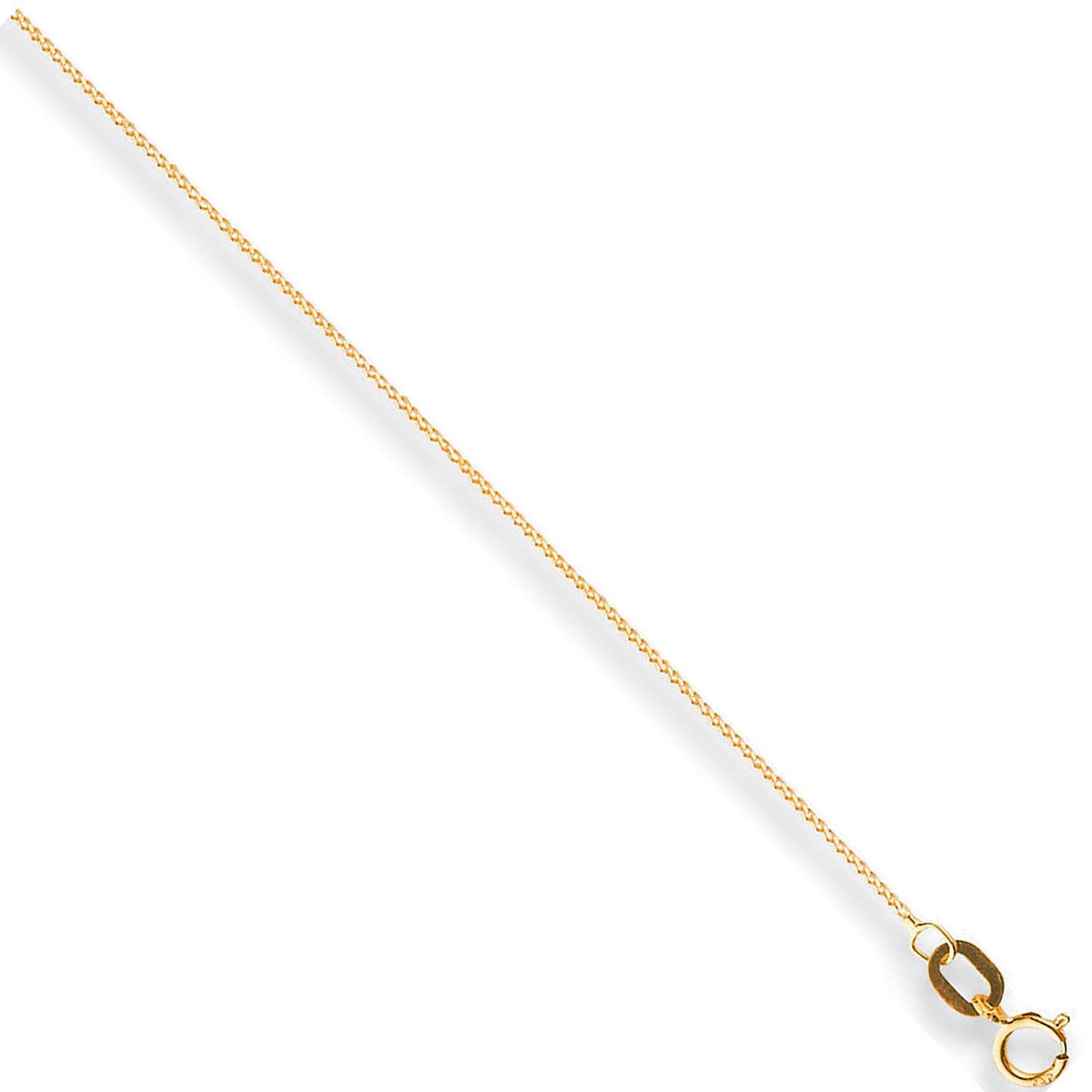 Yellow Gold 0.8mm Traditional Classic Curb Chain