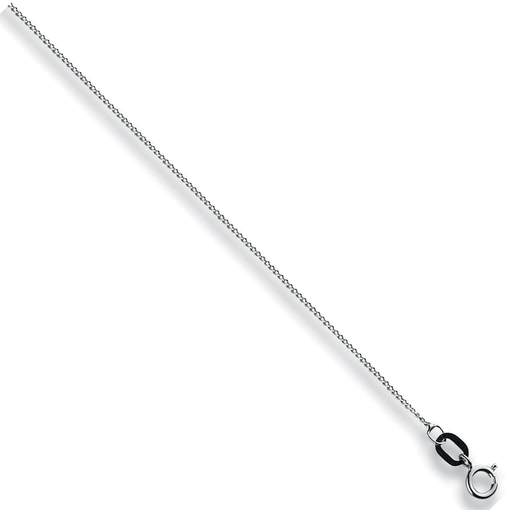 White Gold 0.8mm Traditional Classic Curb Chain – product view