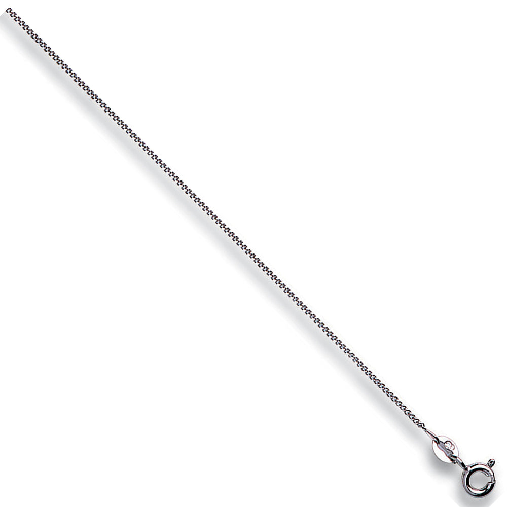 White Gold 1.1mm Traditional Classic Curb Chain – product view