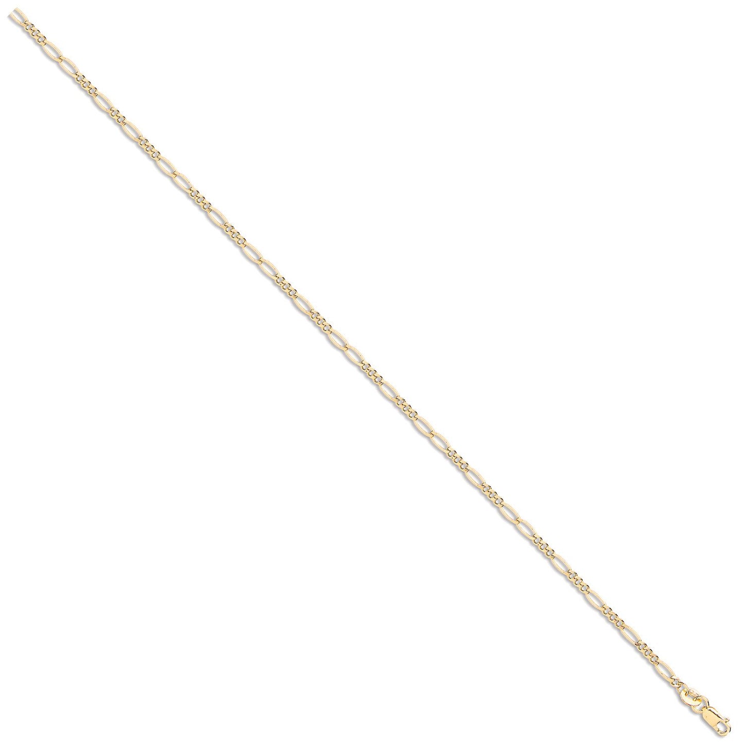 Yellow Gold 2.2mm Hollow Figaro Chain