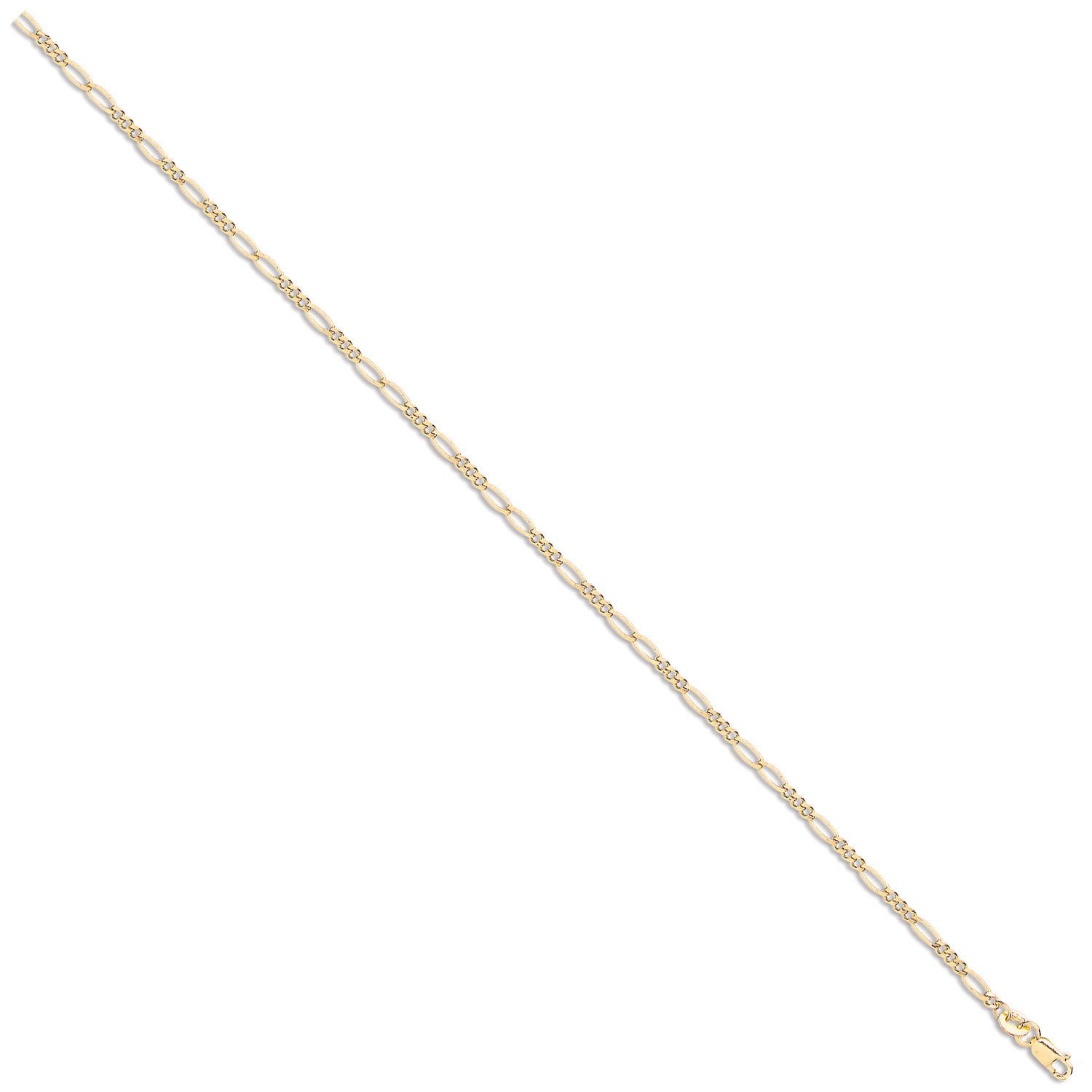 Yellow Gold 2.2mm Hollow Figaro Chain