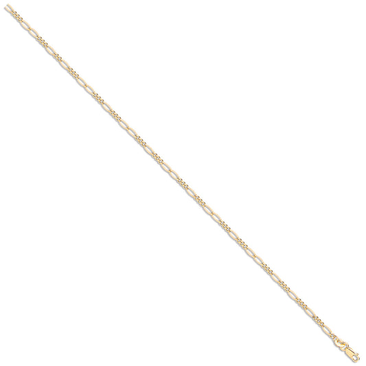 Yellow Gold 2.2mm Hollow Figaro Chain