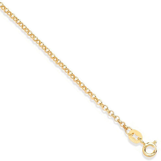 Yellow Gold 2.0mm Round Hollow Belcher Chain