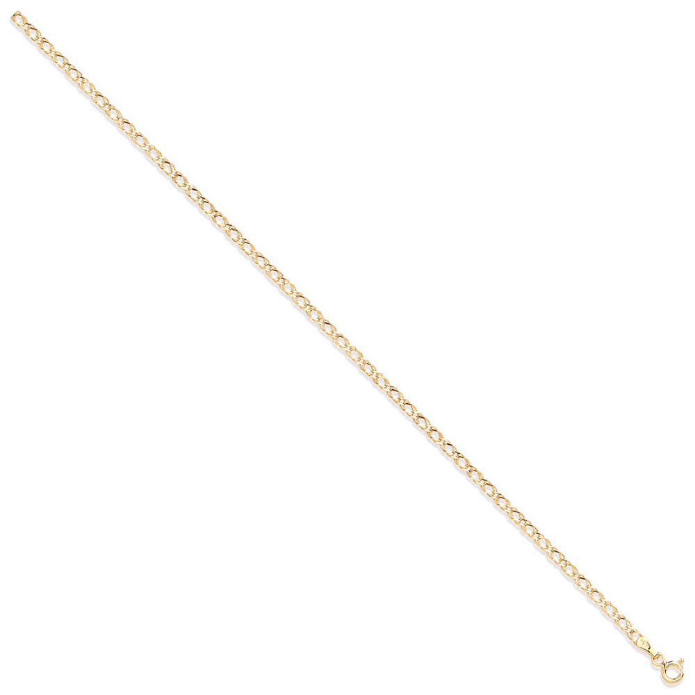 Yellow Gold 2.6mm Hollow Double Curb Chain