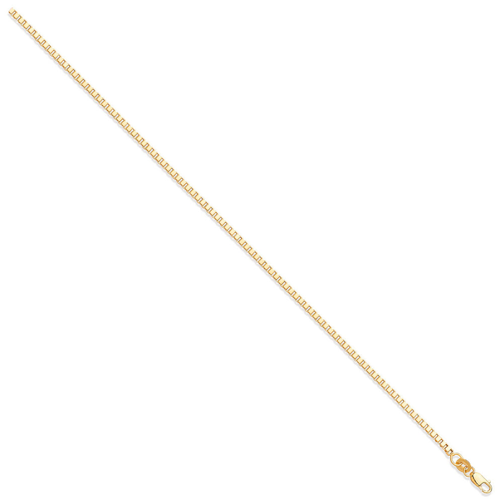 Yellow Gold 2.1mm Hollow Square Cut Box Chain