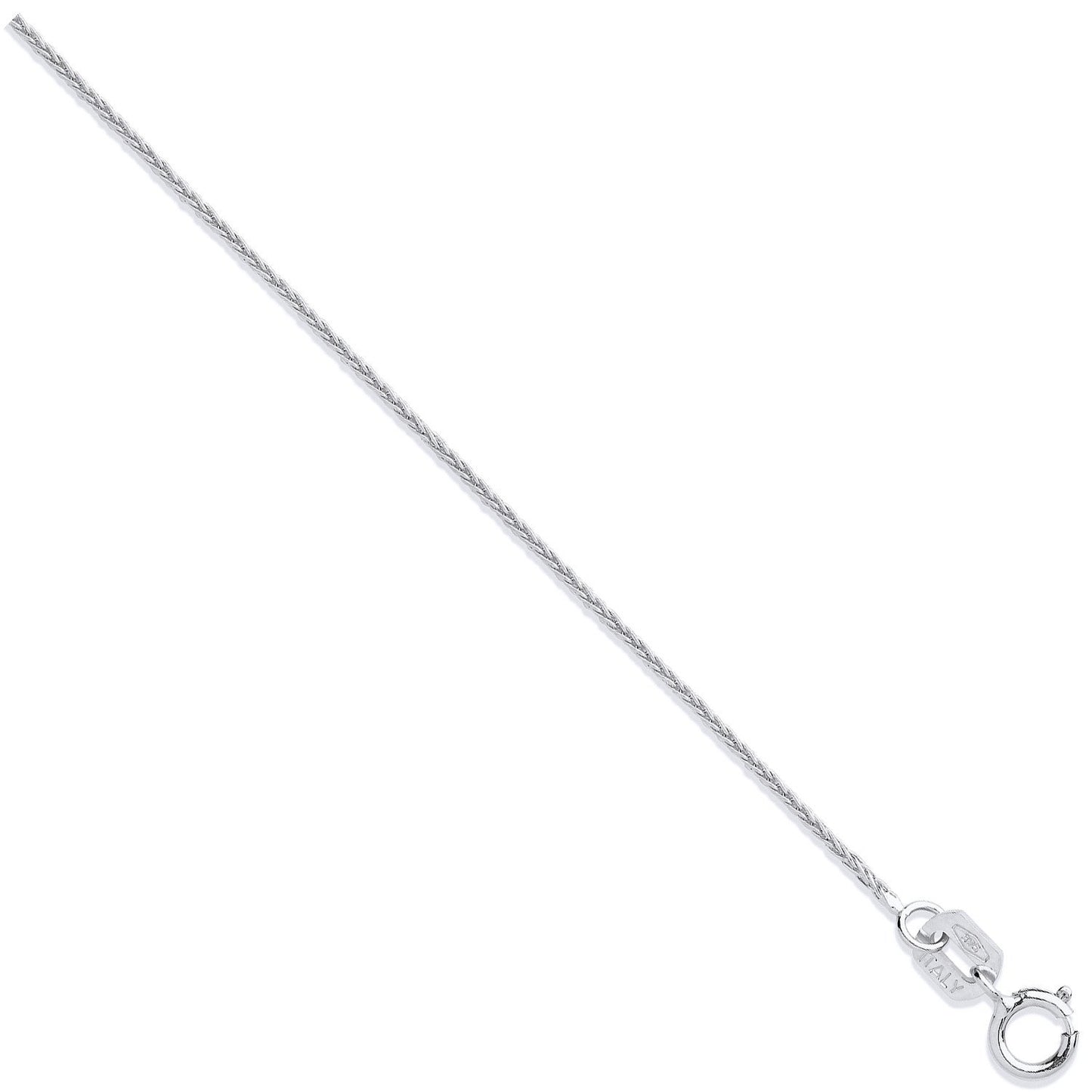 White Gold 0.8mm Spiga Chain