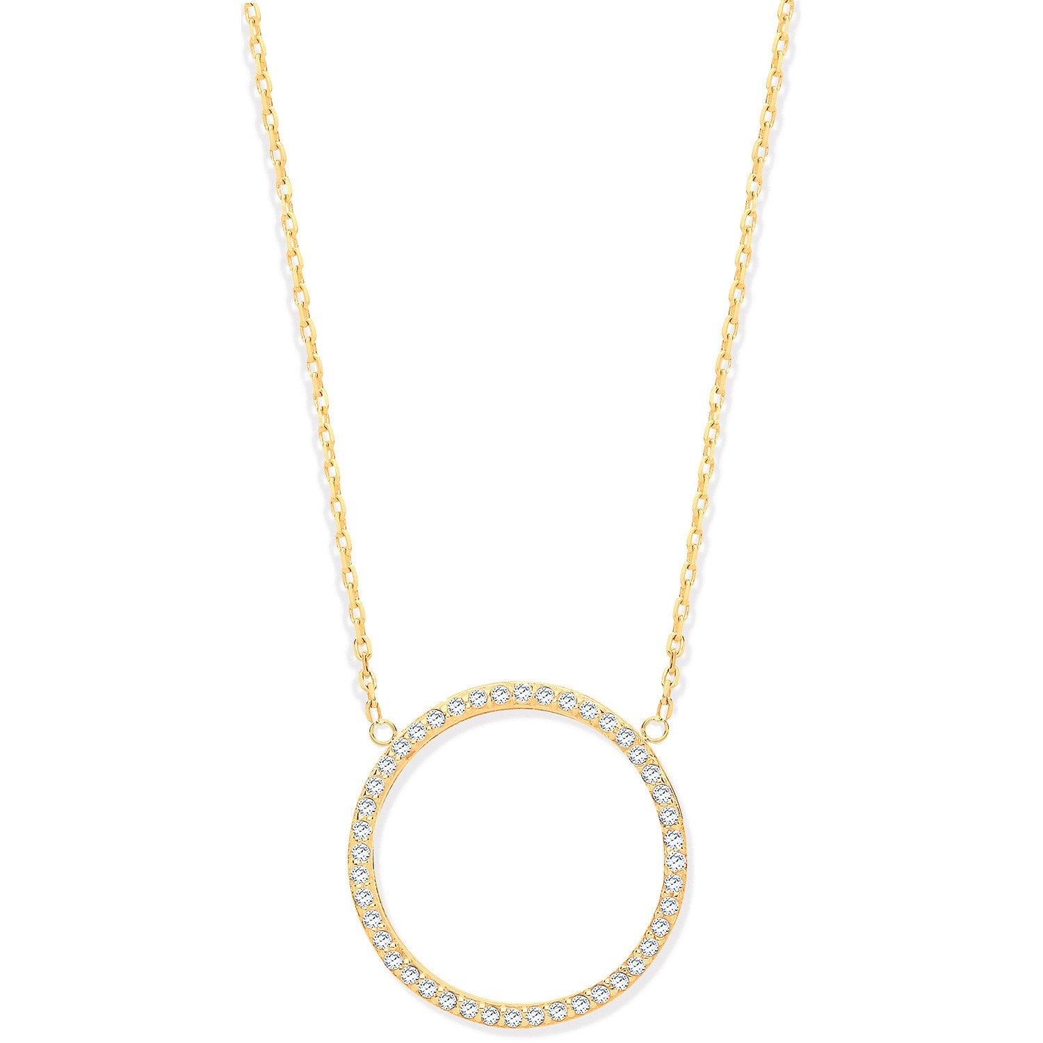 9ct Yellow Gold Circle of Life Cubic Zirconia Pendant 17" + 2" Chain - Fine Necklace – Luxury Jewellery by Imperial Ti