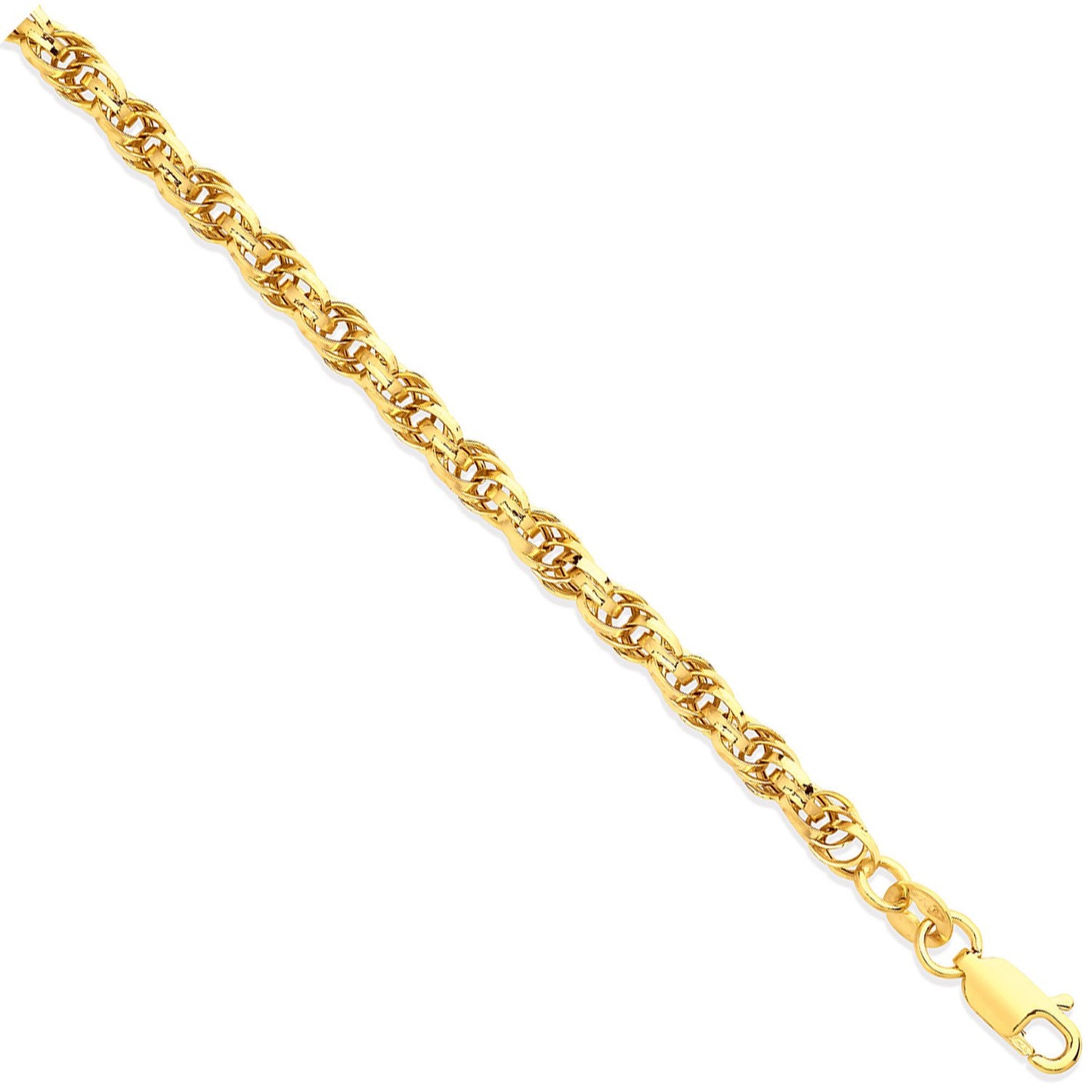 Yellow Gold 3.7mm Hollow Prince Of Wales Chain