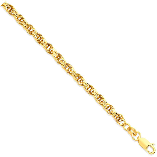Yellow Gold 3.7mm Hollow Prince Of Wales Chain