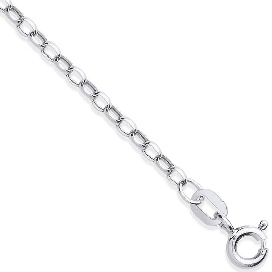 White Gold 2.2mm Hollow Diamond Cut Belcher Chain