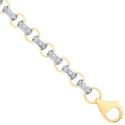 Yellow Gold Cubic Zirconia Round 6.0mm Belcher Chain