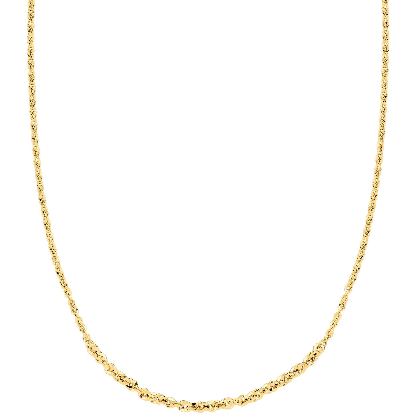 Yellow Gold Graduated Loose Rope 18" Necklace