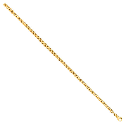 Yellow Gold 5.0mm Wheat Chains 18" Necklace/ladies Bracelet