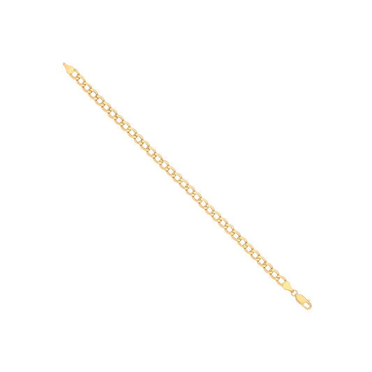 14ct Yellow Gold Hollow Beveled Curb 5.0mm Chain