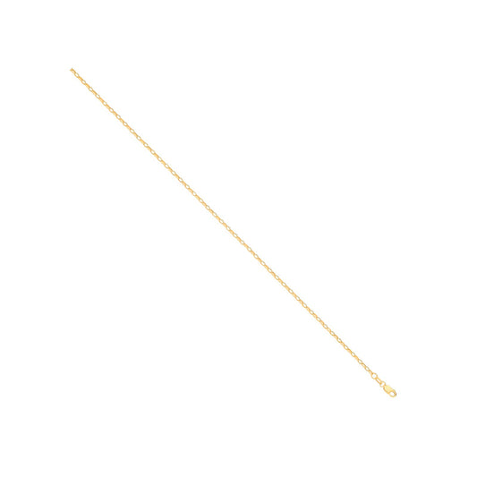 14ct Yellow Gold Hollow Oval Faceted Belcher 2.2mm Chain
