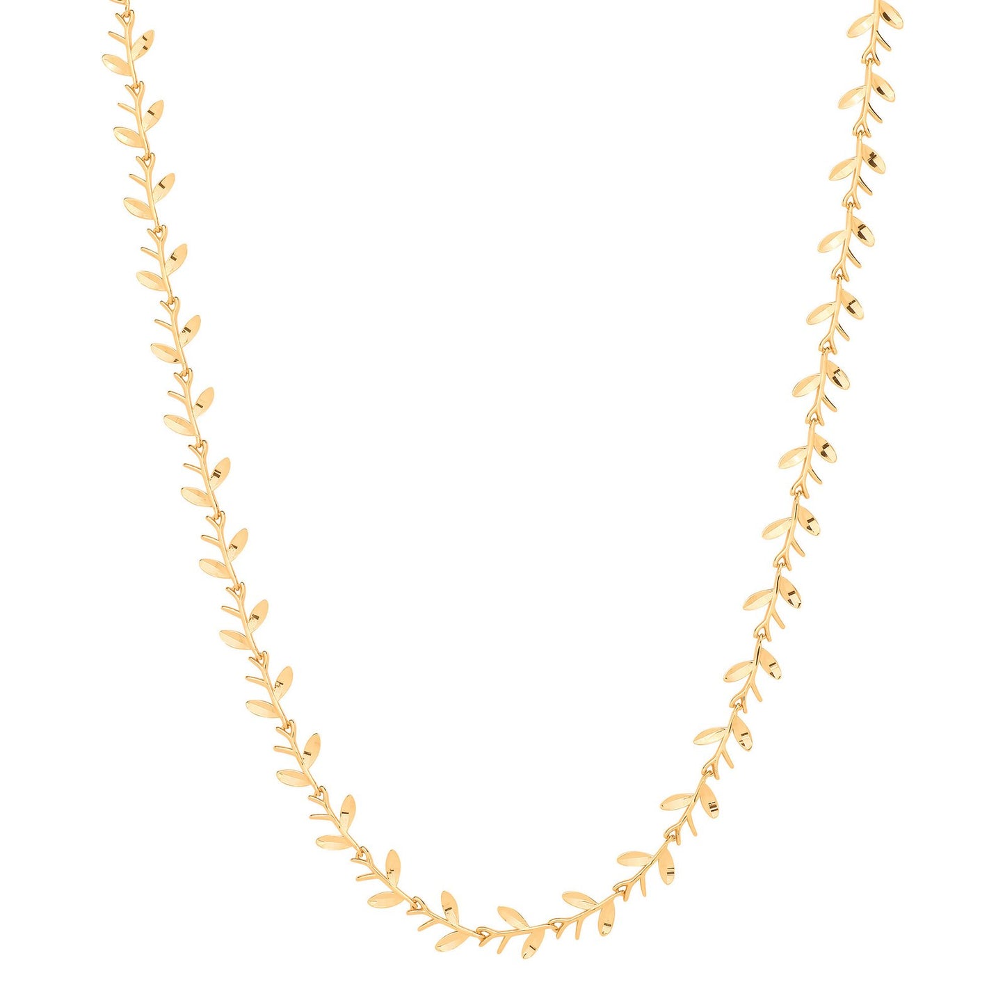 Yellow Gold Leaf With Olives Motif Necklace/bracelet