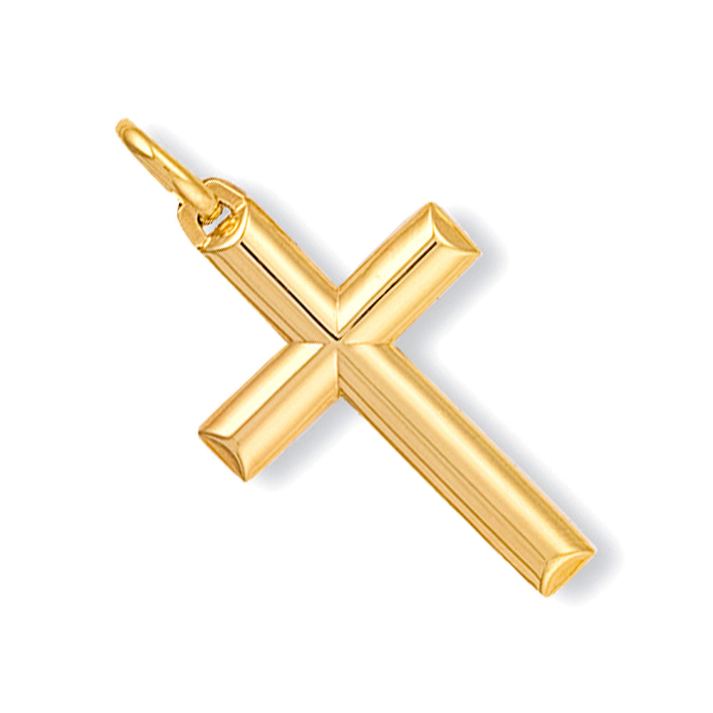Yellow Gold Hollow Tubed Cross