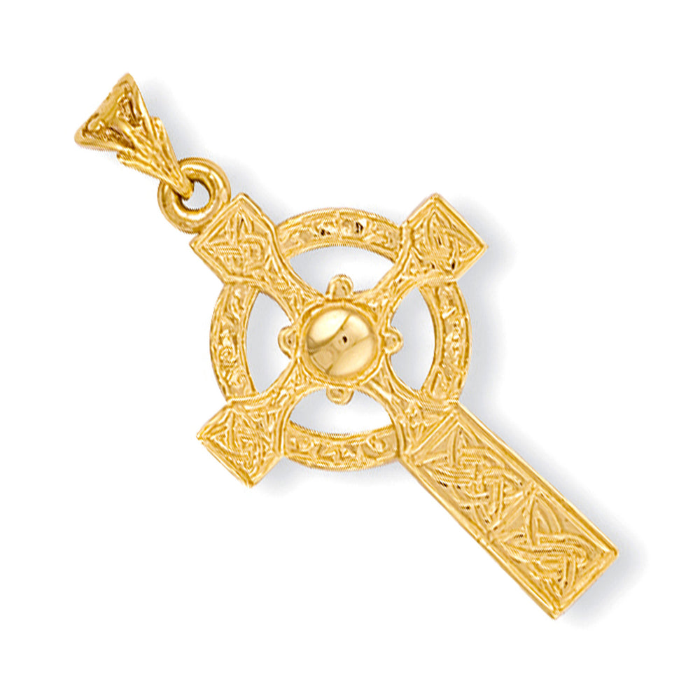 Yellow Gold Engraved Casted Cross
