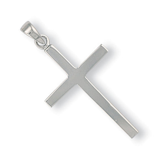 White Gold Plain Cross