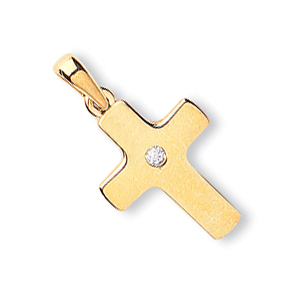 Yellow Gold Cubic Zirconia Cross – product view