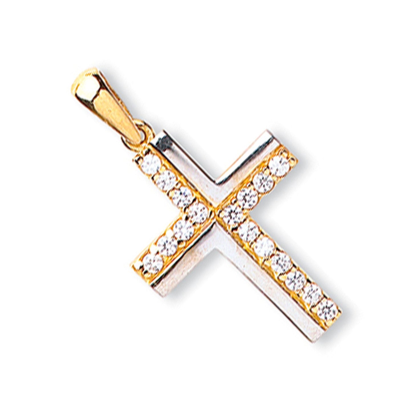 Yellow Gold Cubic Zirconia Cross