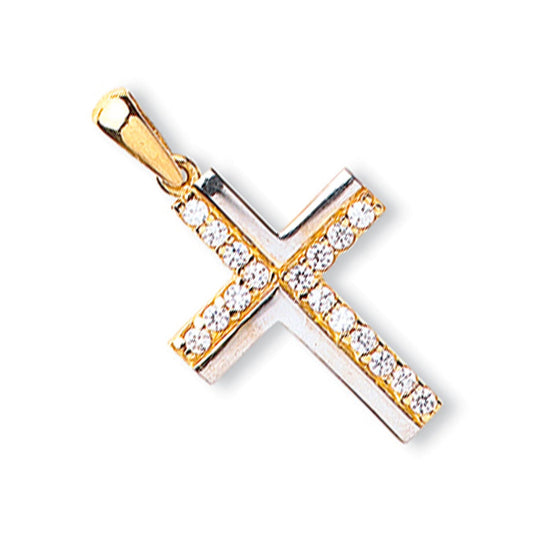 Yellow Gold Cubic Zirconia Cross