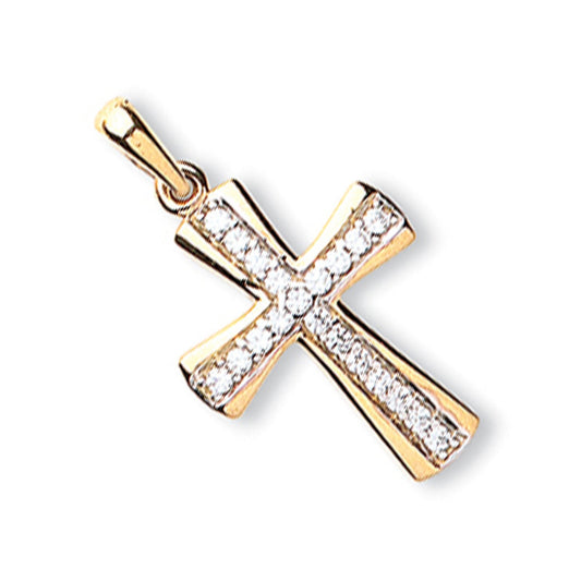 Yellow Gold Cubic Zirconia Cross
