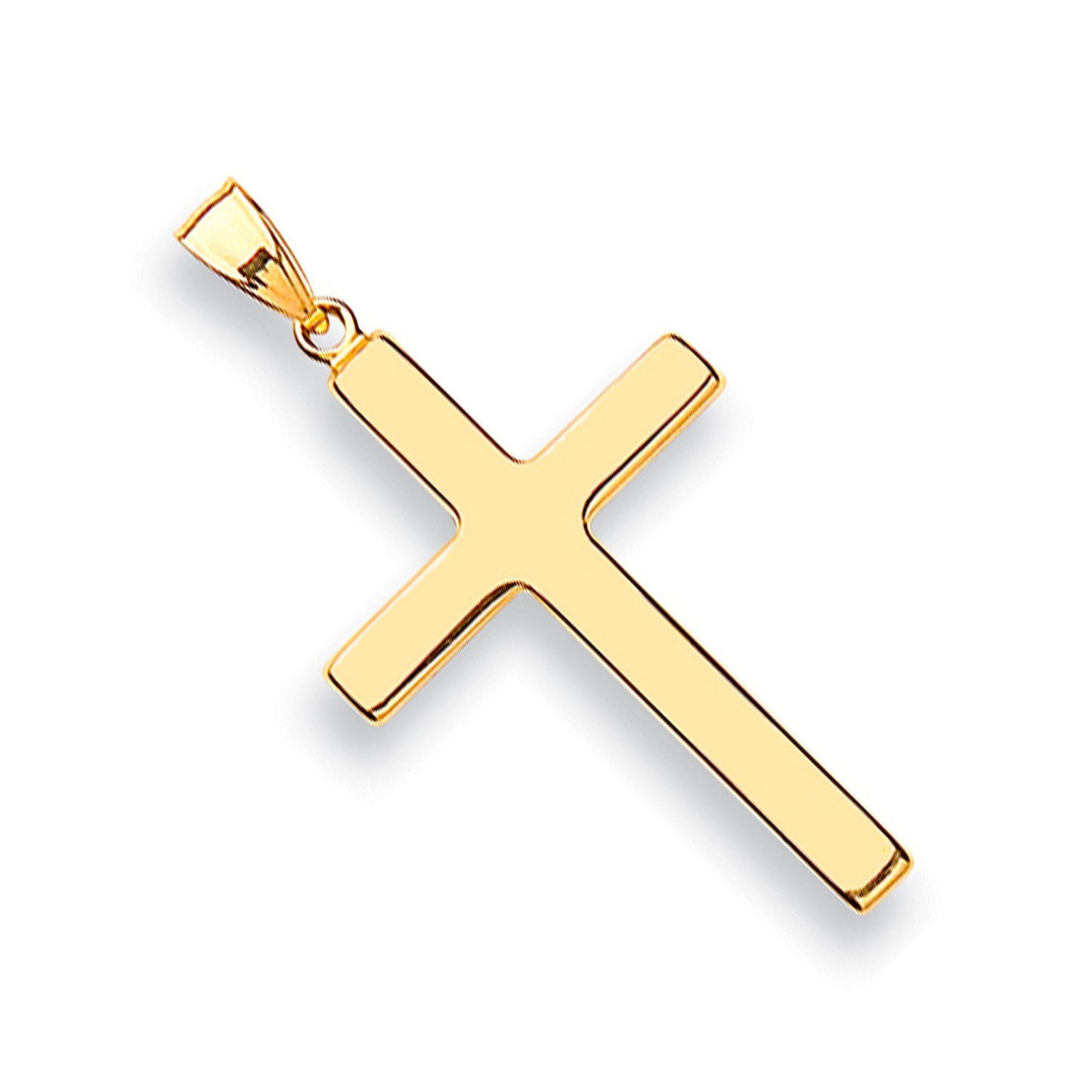 Yellow Gold Plain Hollow Cross