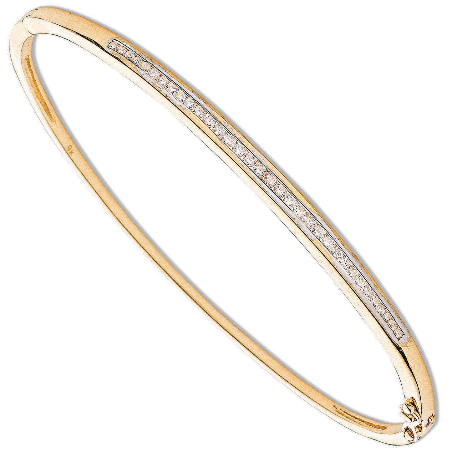 9ct Yellow Gold 0.50ct Channel Set Diamond Bangle - Luxury Watch - Certified Authentic – Luxury Watch by Imperial Time