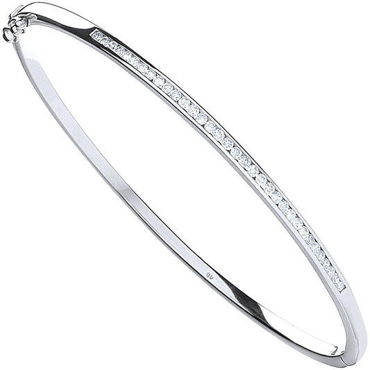 9ct White Gold 0.50ct Channel Set Diamond Bangle - Luxury Watch - Certified Authentic – Luxury Watch by Imperial Time