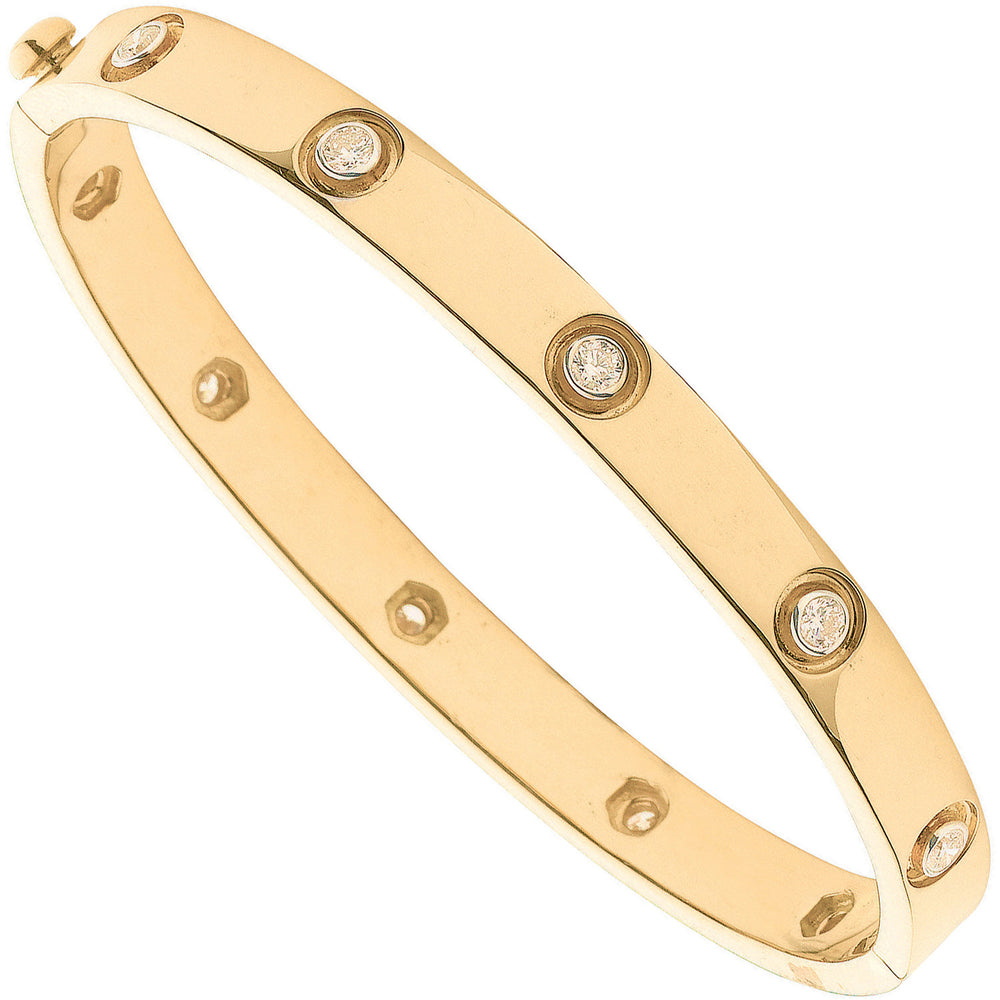 18ct Yellow Gold 1.00ct Diamond Bangle – product view