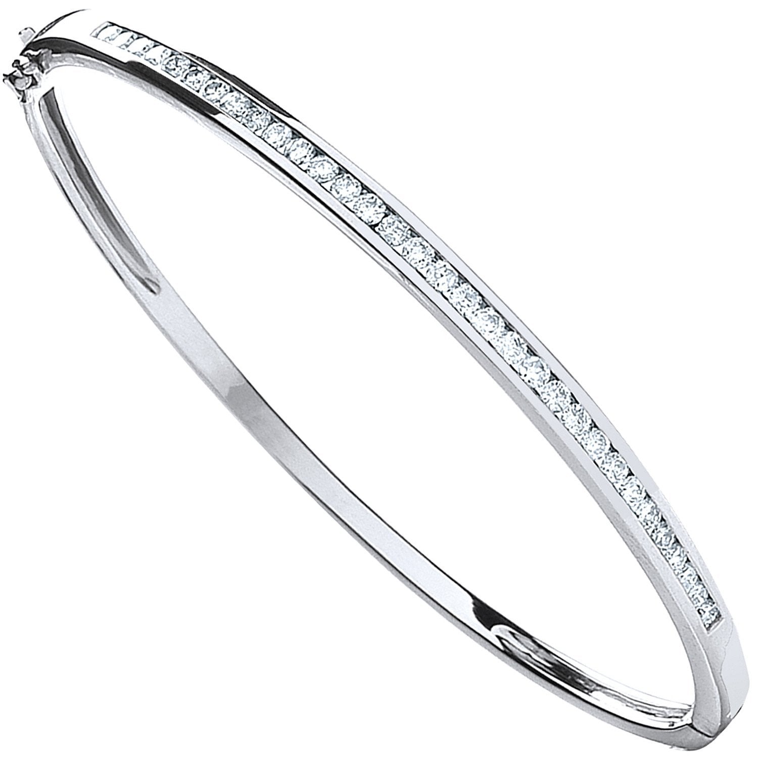 9ct White Gold 1.00ctw Diamond Bangle - Luxury Watch - Certified Authentic - Swiss Made – Luxury Watch by Imperial Tim