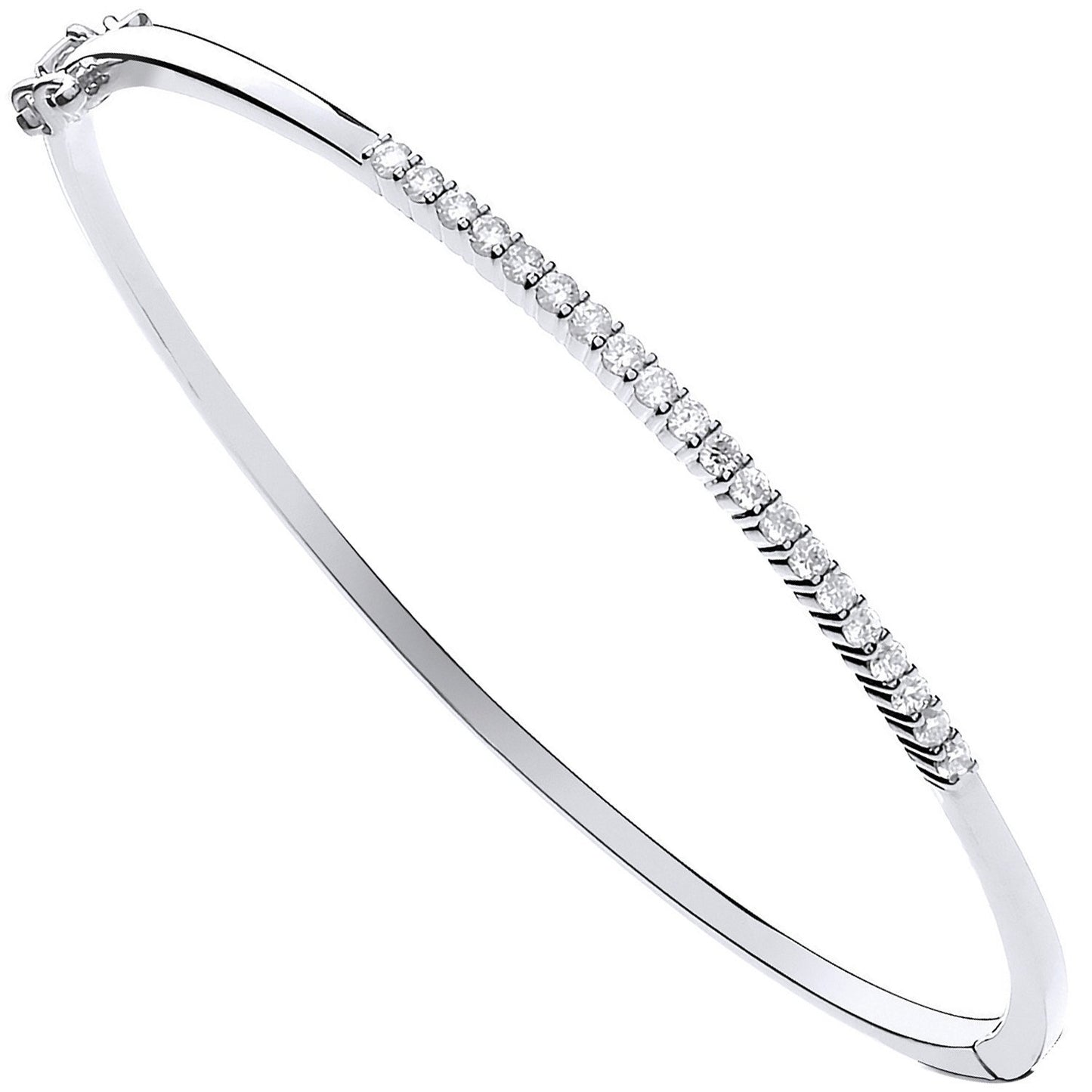 9ct White Gold 0.50ctw Diamond Bangle - Luxury Watch - Certified Authentic - Swiss Made – Luxury Watch by Imperial Tim