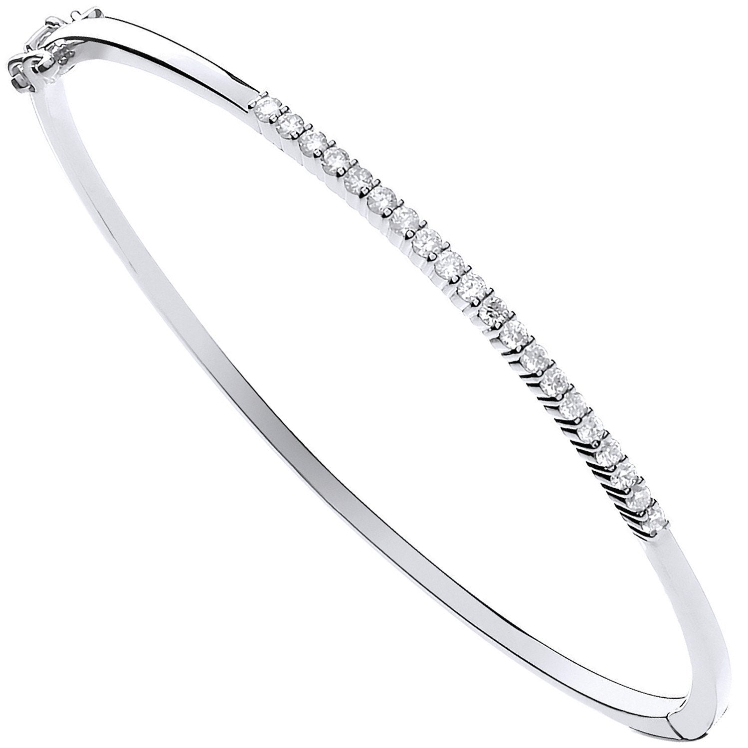 9ct White Gold 0.50ctw Diamond Bangle - Luxury Watch - Certified Authentic - Swiss Made – Luxury Watch by Imperial Tim