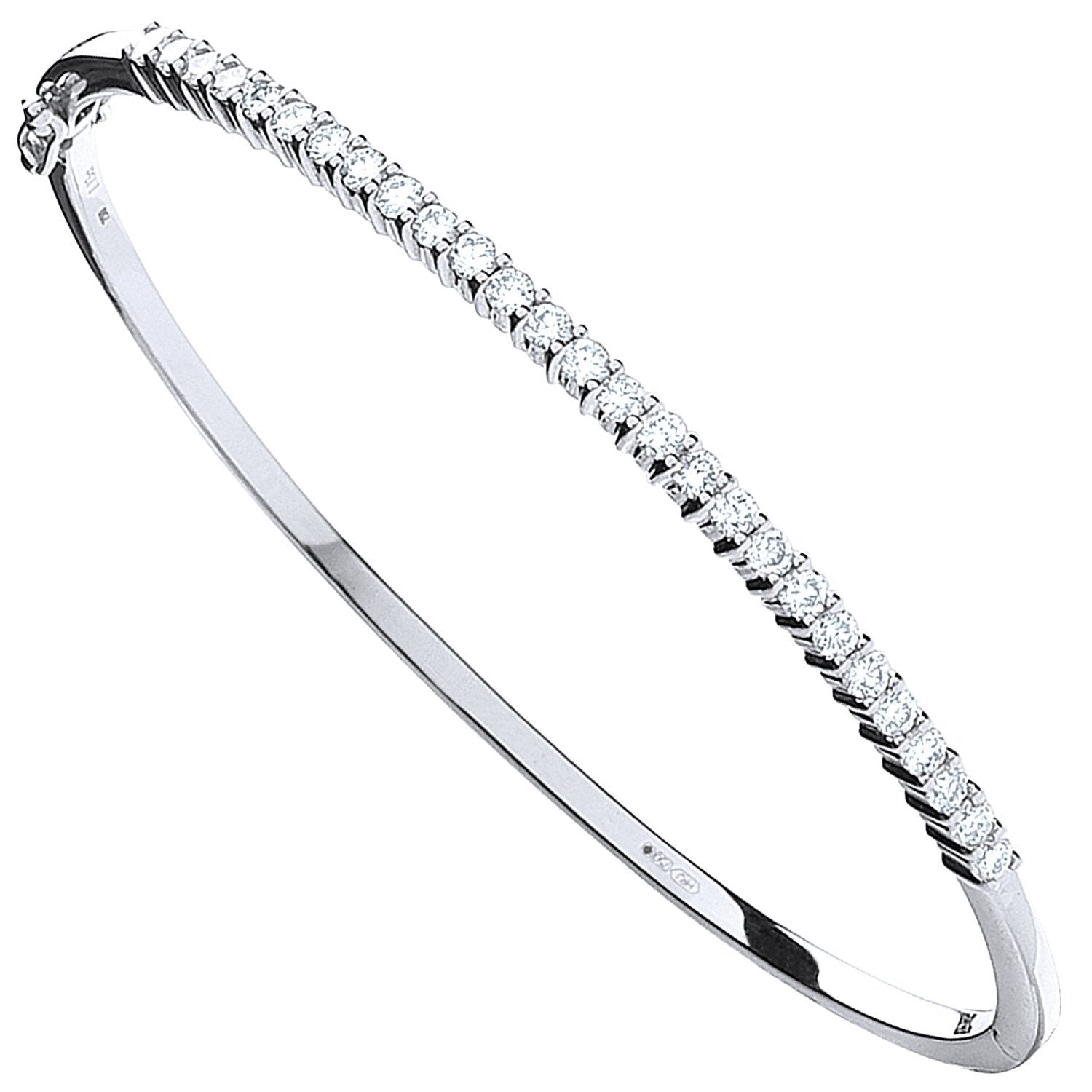 9ct White Gold 1.10ctw Diamond Bangle - Luxury Watch - Certified Authentic - Swiss Made – Luxury Watch by Imperial Tim