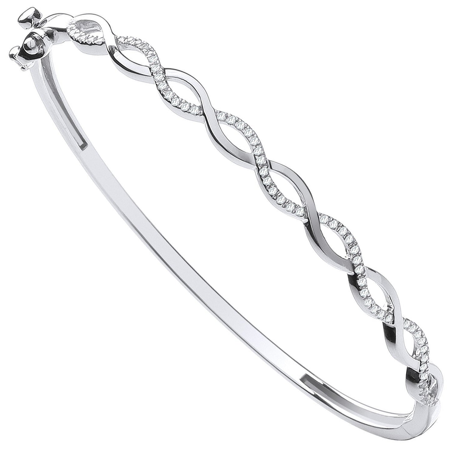9ct White Gold Entwined 0.33ctw Diamond Bangle - Luxury Watch - Certified Authentic – Luxury Watch by Imperial Time UK