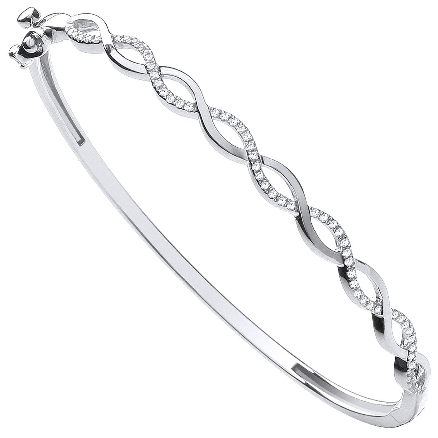9ct White Gold Entwined 0.33ctw Diamond Bangle - Luxury Watch - Certified Authentic – Luxury Watch by Imperial Time UK