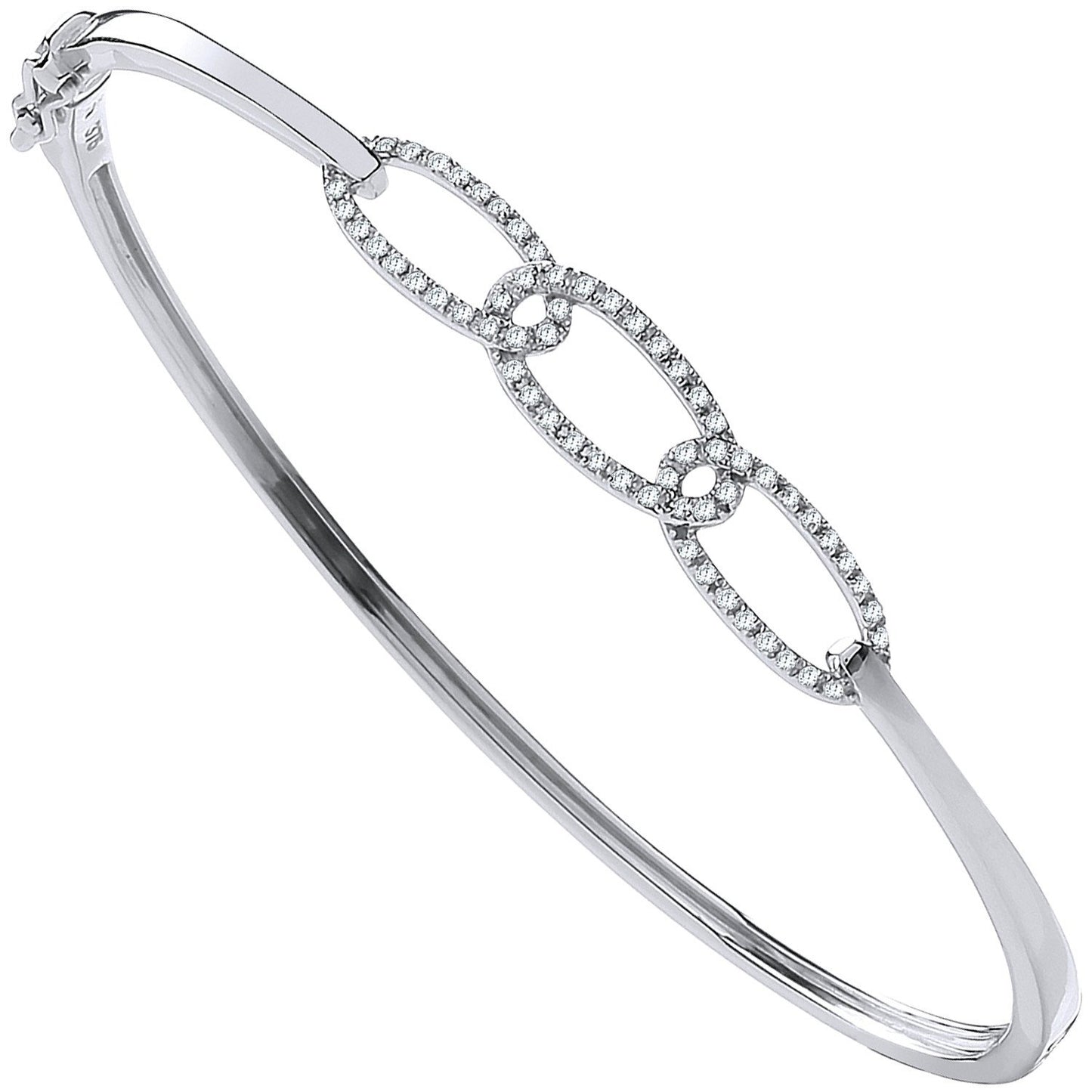 9ct White Gold 0.20ctw Chain Link Diamond Bangle - Fine Necklace - Certified Authentic – Luxury Jewellery by Imperial