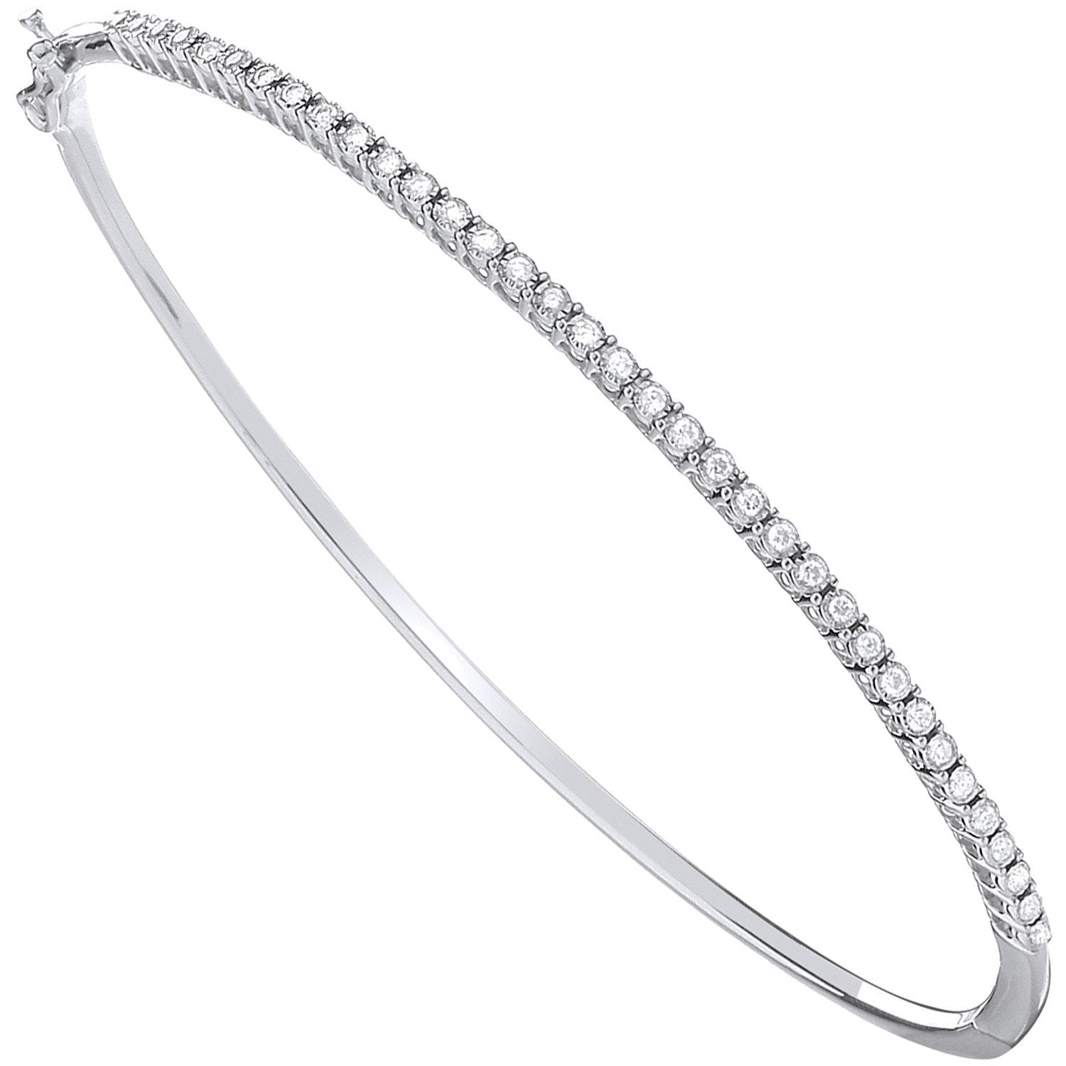 9ct White Gold 0.25ct Diamond Bangle - Luxury Watch - Certified Authentic - Swiss Made – Luxury Watch by Imperial Time