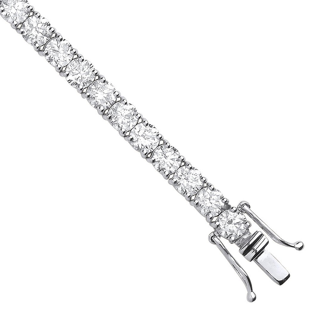 18ct White Gold 10.00ct Diamond Tennis Bracelet