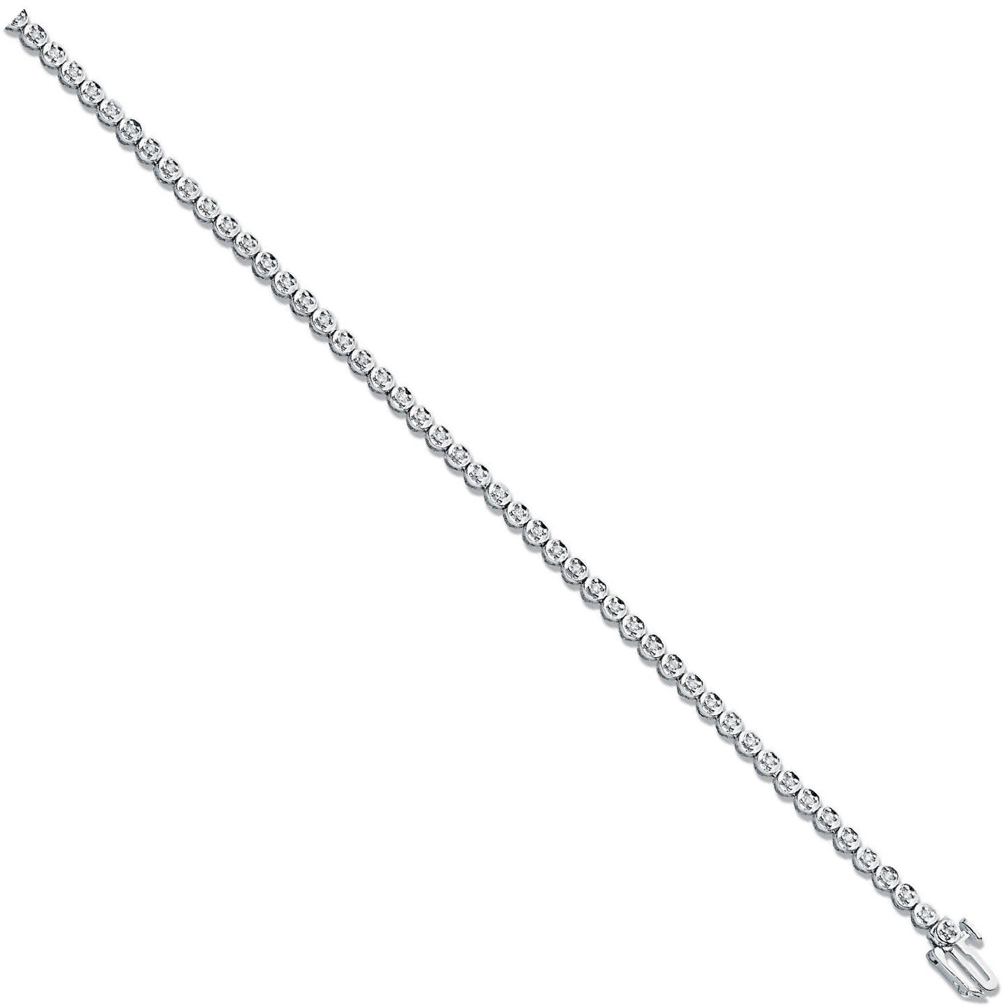9ct White 0.55ct Diamond Tennis Bracelet