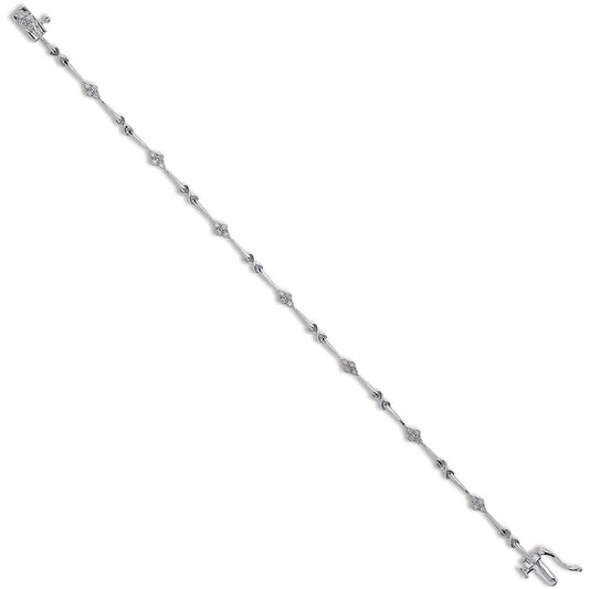 9ct White Gold 0.15ct Diamond Bracelet - Fine Bracelet - Certified Authentic - Swiss Made – Luxury Jewellery by Imperi