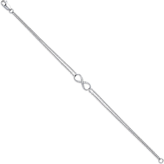 9ct White Gold 0.15ct Diamond Bracelet - Fine Bracelet - Certified Authentic - Swiss Made – Luxury Jewellery by Imperi