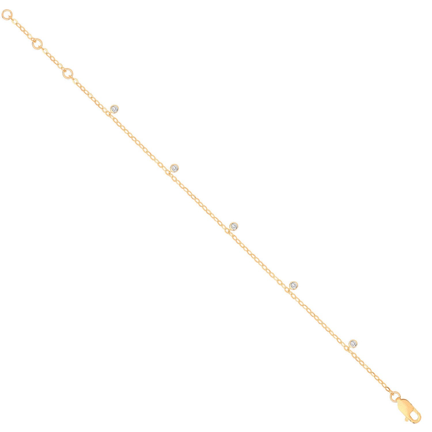 9ct Yellow Gold Rub-Over 0.10ctw Diamond Bracelet - Fine Bracelet - Certified Authentic – Luxury Jewellery by Imperial
