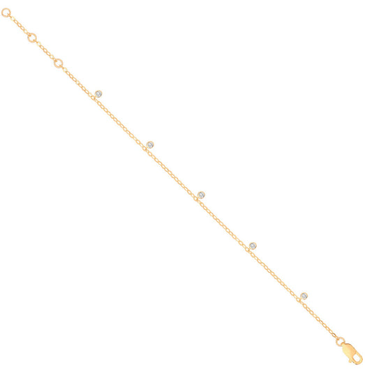 9ct Yellow Gold Rub-Over 0.10ctw Diamond Bracelet - Fine Bracelet - Certified Authentic – Luxury Jewellery by Imperial